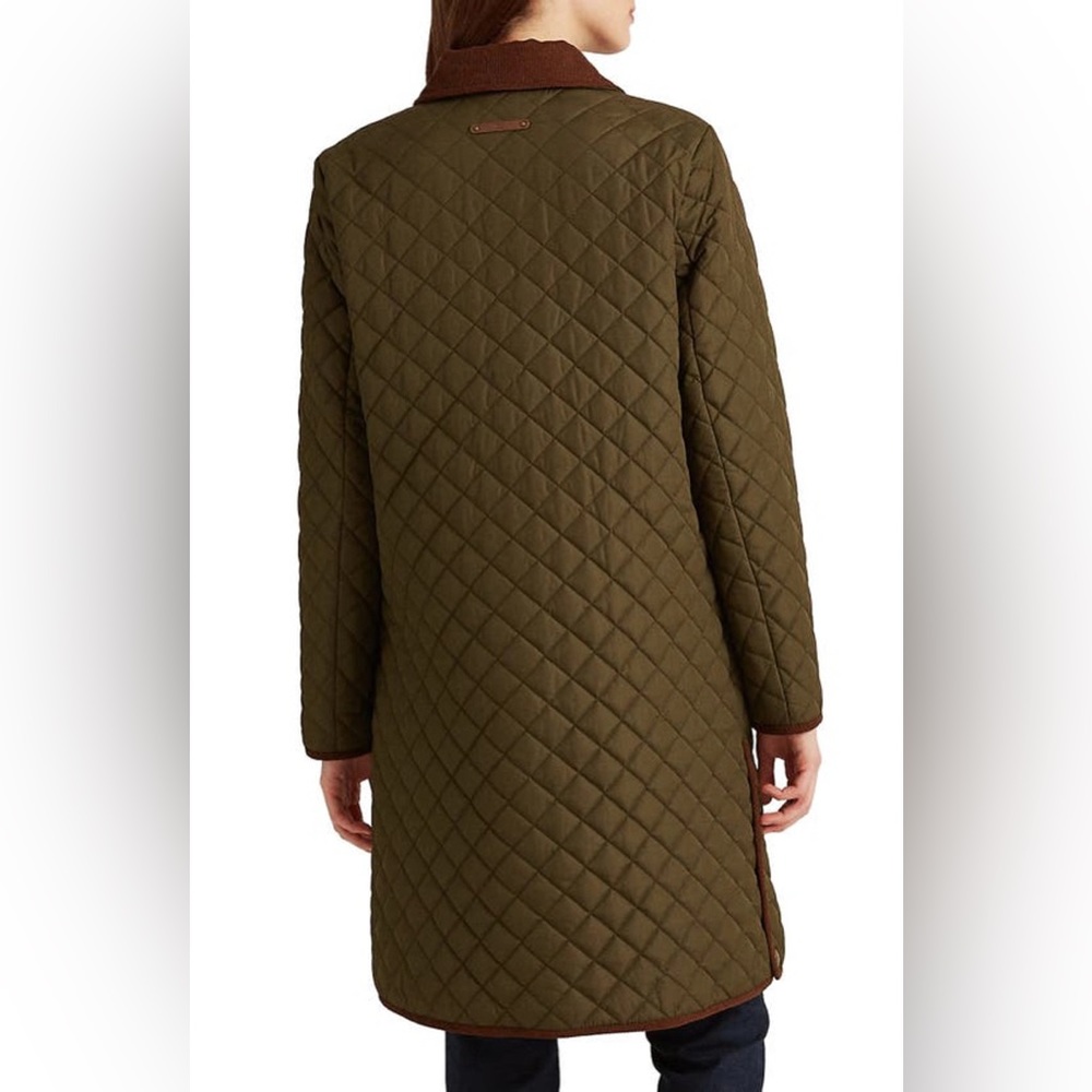 ❌SOLD❌ LAUREN RALPH LAUREN Quilted Snap Front Coat in Litchfield Loden - Picture 3 of 4